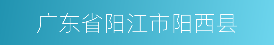 广东省阳江市阳西县的同义词