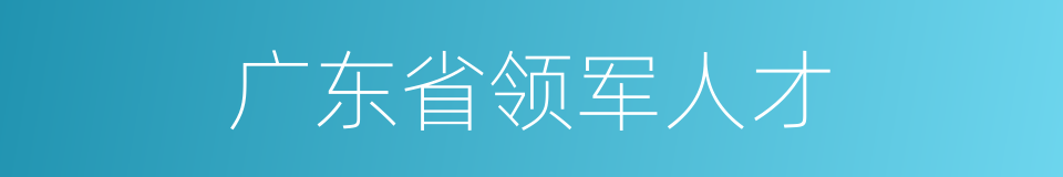 广东省领军人才的同义词