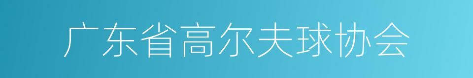 广东省高尔夫球协会的同义词