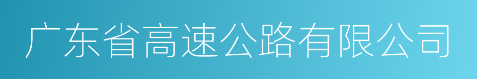 广东省高速公路有限公司的同义词