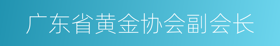 广东省黄金协会副会长的同义词