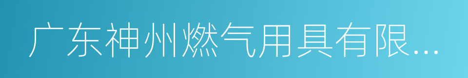 广东神州燃气用具有限公司的同义词