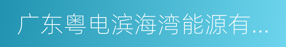 广东粤电滨海湾能源有限公司的同义词