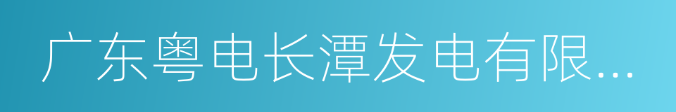 广东粤电长潭发电有限责任公司的同义词