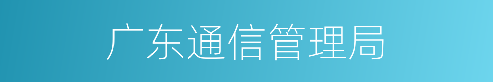 广东通信管理局的同义词