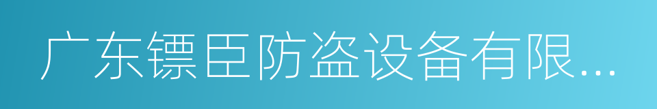 广东镖臣防盗设备有限公司的同义词