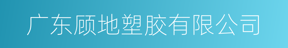 广东顾地塑胶有限公司的同义词