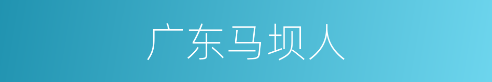 广东马坝人的同义词