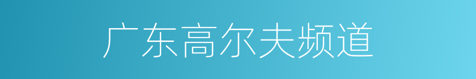 广东高尔夫频道的同义词