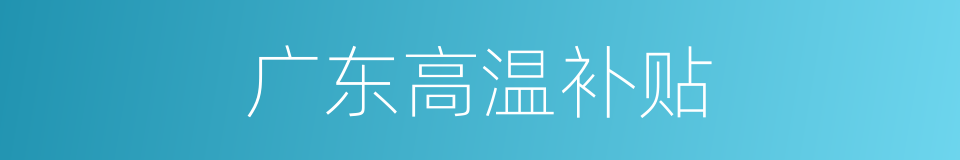 广东高温补贴的同义词