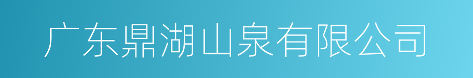 广东鼎湖山泉有限公司的同义词