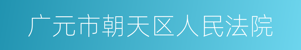 广元市朝天区人民法院的同义词