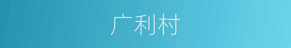 广利村的同义词