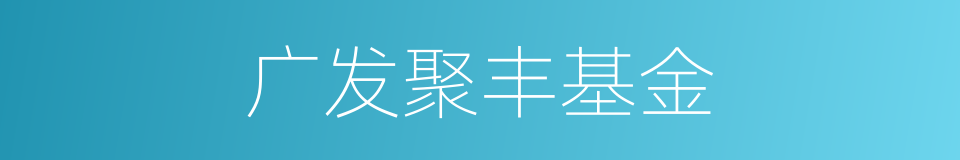 广发聚丰基金的同义词