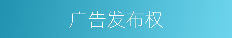 广告发布权的同义词