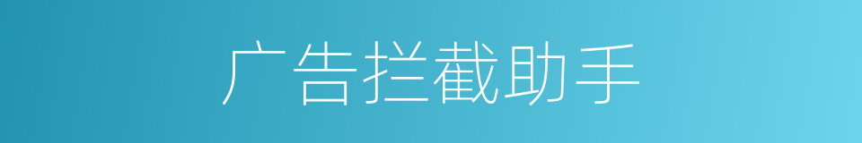 广告拦截助手的同义词