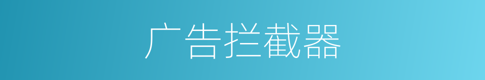 广告拦截器的同义词
