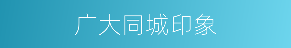广大同城印象的同义词