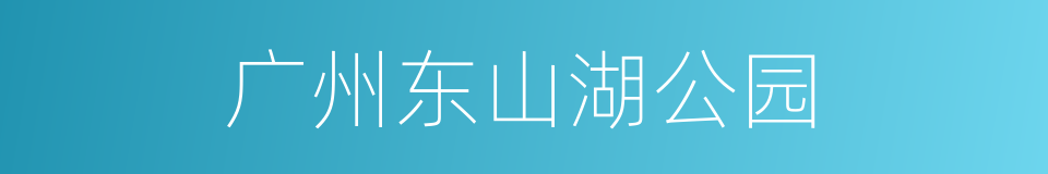 广州东山湖公园的同义词