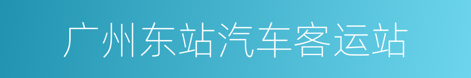 广州东站汽车客运站的同义词