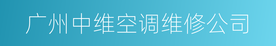 广州中维空调维修公司的同义词