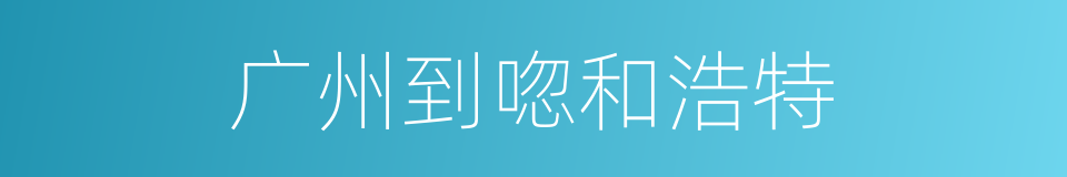 广州到唿和浩特的同義詞