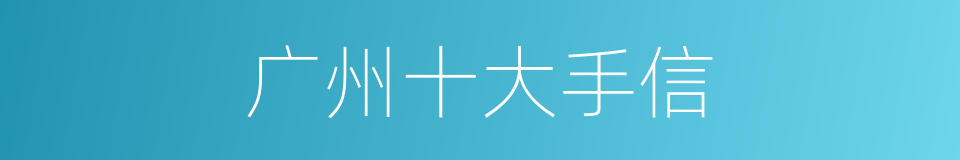 广州十大手信的同义词