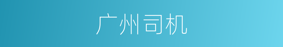 广州司机的同义词