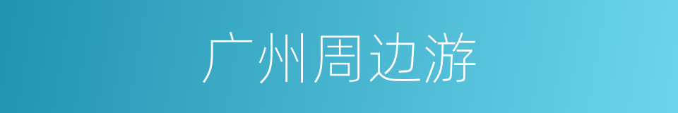 广州周边游的同义词