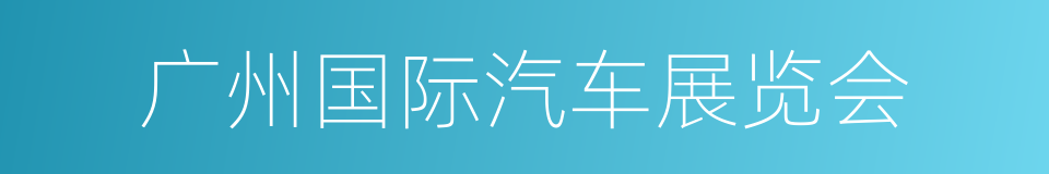 广州国际汽车展览会的同义词