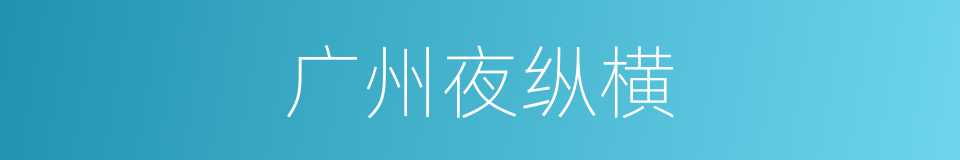 广州夜纵横的同义词