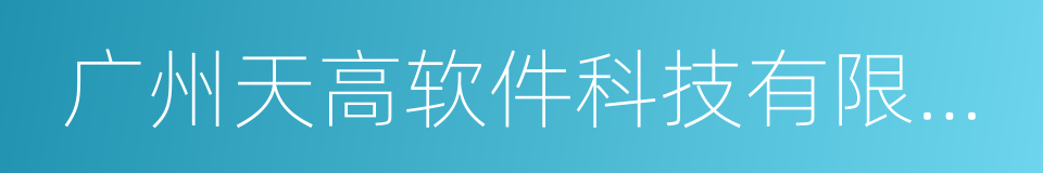 广州天高软件科技有限公司的同义词