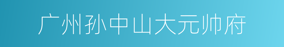 广州孙中山大元帅府的同义词