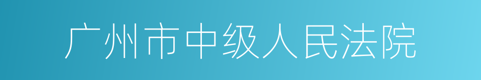 广州市中级人民法院的同义词