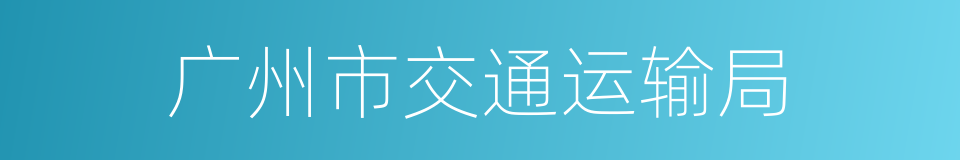 广州市交通运输局的同义词