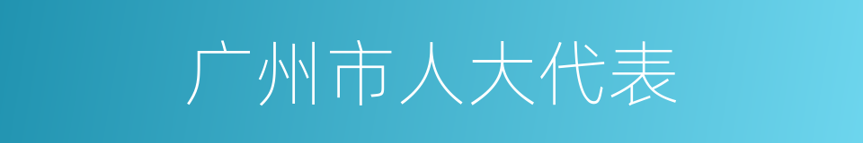 广州市人大代表的同义词