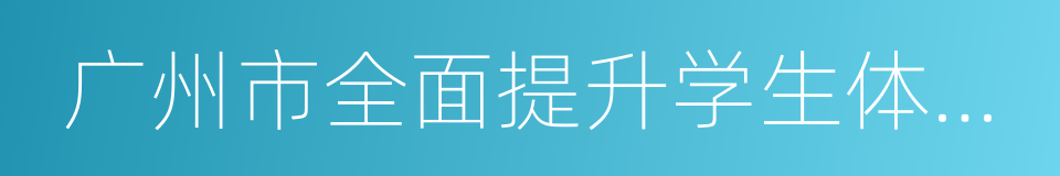 广州市全面提升学生体质体能工作方案的同义词