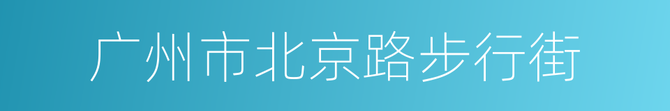 广州市北京路步行街的同义词