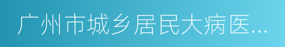 广州市城乡居民大病医疗保险试行办法的同义词