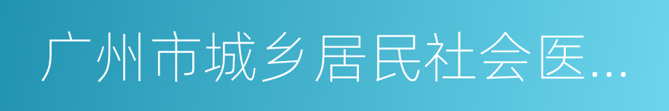 广州市城乡居民社会医疗保险试行办法的同义词