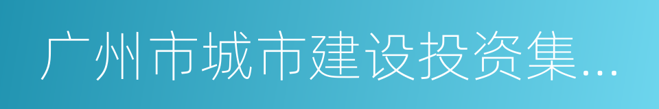 广州市城市建设投资集团有限公司的同义词