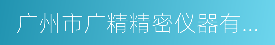 广州市广精精密仪器有限公司的同义词