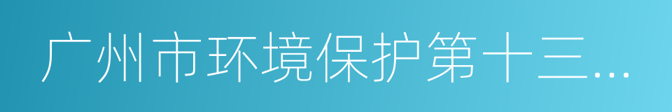 广州市环境保护第十三个五年规划的同义词