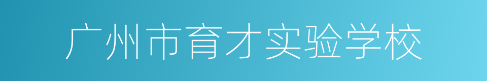 广州市育才实验学校的同义词