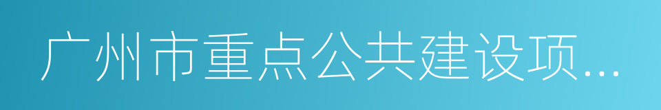 广州市重点公共建设项目管理办公室的同义词