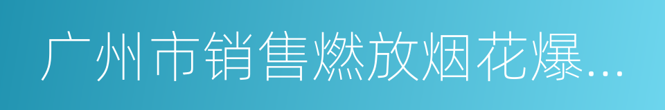 广州市销售燃放烟花爆竹管理规定的同义词