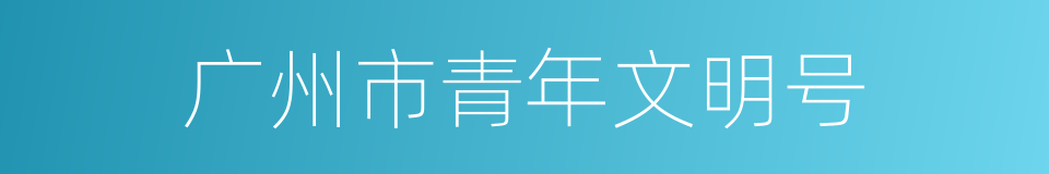 广州市青年文明号的同义词