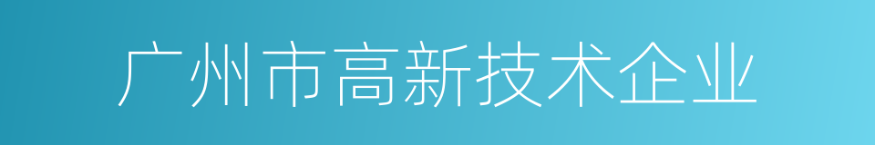 广州市高新技术企业的同义词