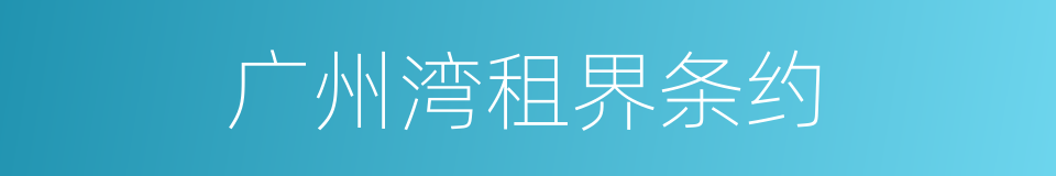 广州湾租界条约的同义词