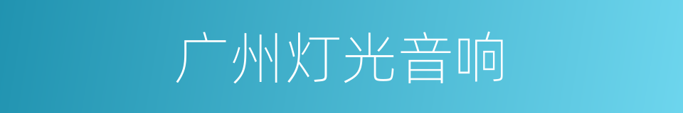 广州灯光音响的同义词